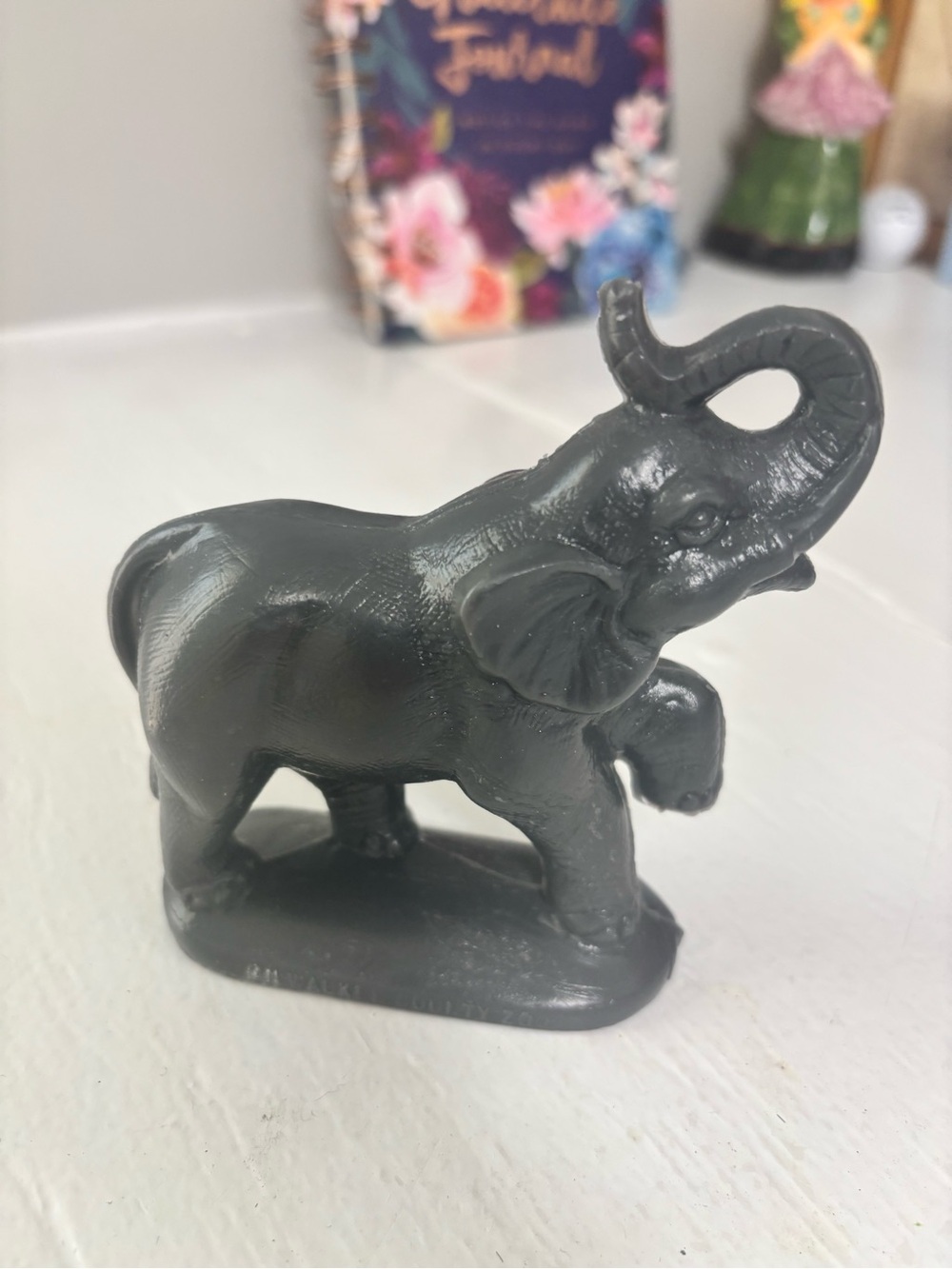Decorative Gray Elephant Figurine - Home Art Accent